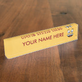 口を開けて微笑む顔 デスクネームプレート (側面)