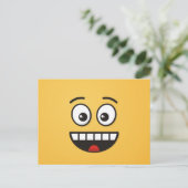 口を開けて微笑む顔 ポストカード (スタンド正面)