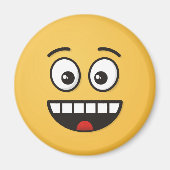 口を開けて微笑む顔 マグネット (正面)