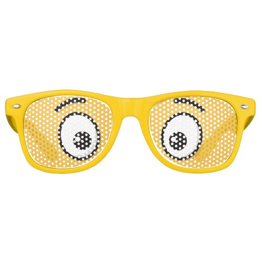 口を開けて微笑む顔 レトロサングラス (正面)