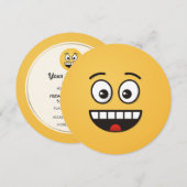 口を開けて微笑む顔 招待状 (正面/裏面)