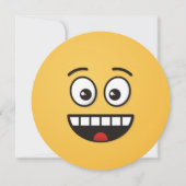 口を開けて微笑む顔 招待状 (正面)