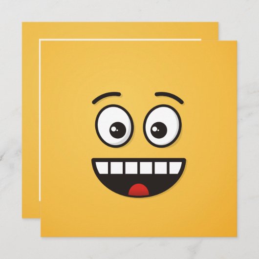 口を開けて微笑む顔 招待状 (正面/裏面)