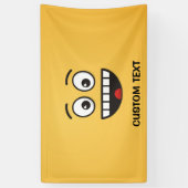 口を開けて微笑む顔 横断幕 (縦)