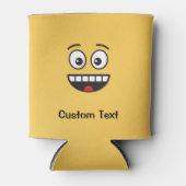 口を開けて微笑む顔 缶クーラー (正面)