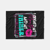 口を開けて父を来出おもしろいす フリースブランケット (正面(横))