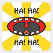 口を開けて笑う(歯の悪い、舌と口紅) スクエアシール (正面)