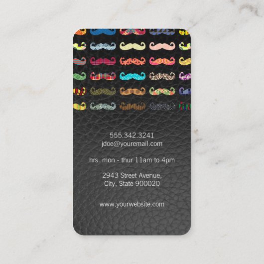 口カラフルひげ模様レザー 名刺 (裏面)