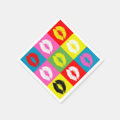 口カラフル唇 スタンダードカクテルナプキン (角)