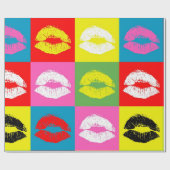 口カラフル唇 ラッピングペーパー (フラット)