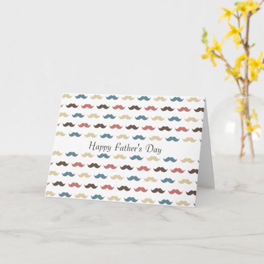 口カラフル髭 カード (黄色い花)