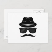口クールひげ、帽子、サングラスのヒップスター ポストカード (正面/裏面)