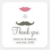 口スタイリッシュひげ唇結婚式の引き出物 スクエアシール (正面)