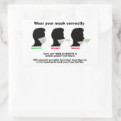 口保と鼻が紙のシールを覆った 長方形シール (バッグ)