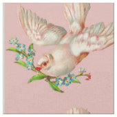 口元に棘のある美しい白い鳩 ファブリック (クローズアップ)