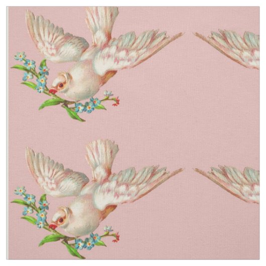 口元に棘のある美しい白い鳩 ファブリック (見本)