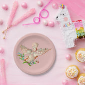 口元に棘のある美しい白い鳩 ペーパープレート (パーティー)