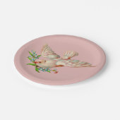 口元に棘のある美しい白い鳩 ペーパープレート (アングル)