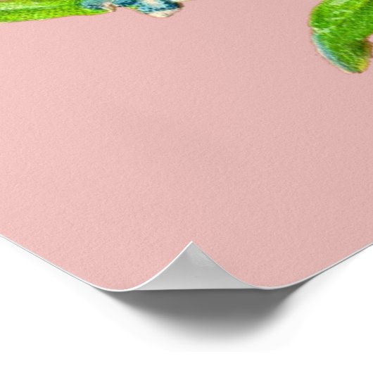 口元に棘のある美しい白い鳩 ポスター (角)