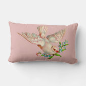 口元に棘のある美しい白い鳩 ランバークッション (裏面)