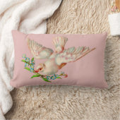 口元に棘のある美しい白い鳩 ランバークッション (ブランケット)