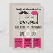 口唇とヒゲのタイポグラフィー おしゃれなリハーサルディナー 招待状 (正面/裏面)