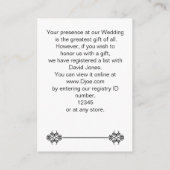 口唇と口ひげモダンギフト登録カード エンクロージャーカード (裏面)