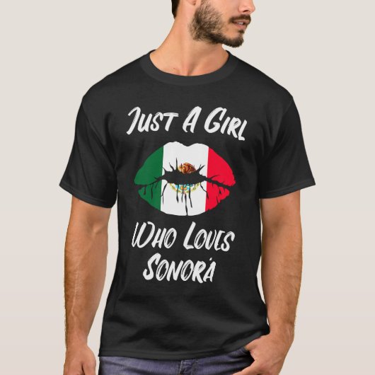 口唇の愛メキシコ国旗ソノラ Tシャツ (正面)
