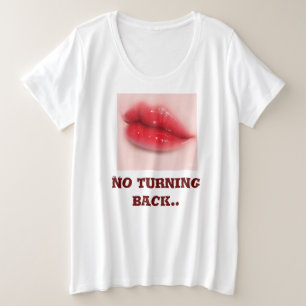 口唇の芸術性を訴える プラスサイズTシャツ