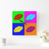 口唇壁時計 スクエア壁時計 (ホーム)