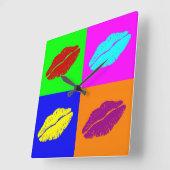 口唇壁時計 スクエア壁時計 (傾斜)