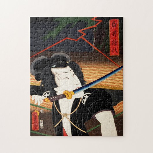 口日本のに刀を持った人 ジグソーパズル (縦)