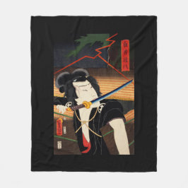 口日本のに刀を持った人 フリースブランケット