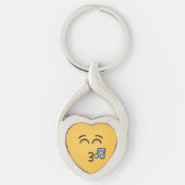 口笛を吹く笑顔の目 キーホルダー (正面)