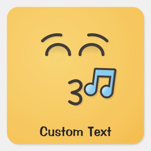 口笛顔と笑顔の目クラシック丸Sti スクエアシール (正面)