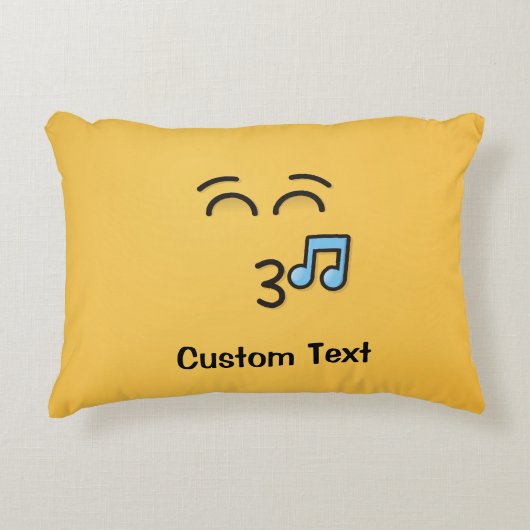 口笛顔笑顔の目化粧枕 アクセントクッション (正面)