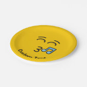 口笛顔笑顔の目紙プレート ペーパープレート (アングル)