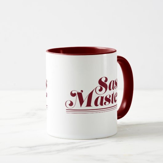 口答えのマスターのあずき色 マグカップ (正面右)