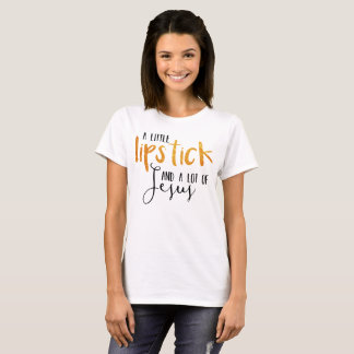 口紅およびイエス・キリストのTシャツ Tシャツ