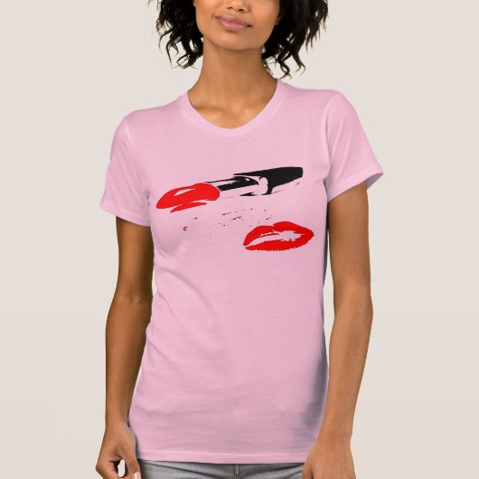 口紅およびキスのワイシャツ Tシャツ (正面)