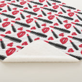 口紅および唇の水玉模様パターン シェルパブランケット (3/4)