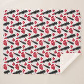 口紅および唇の水玉模様パターン シェルパブランケット (正面(横))