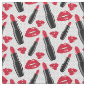 口紅および唇の水玉模様パターン ファブリック (クローズアップ)