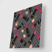 口紅お気に入りの スクエア壁時計 (傾斜)