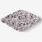 口紅かわいらし、香水、財布&靴のパターン ペーパープレート (傾斜あり)