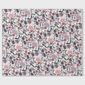 口紅かわいらし、香水、財布&靴のパターン ラッピングペーパー (フラット)