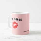 口紅が付いているピット・ブル-オリジナル コーヒーマグカップ (正面左)