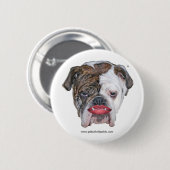 口紅が付いているピット・ブル 缶バッジ (正面&裏面)