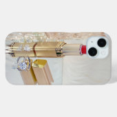 口紅とダイヤモンドリングの鏡 Case-Mate iPhoneケース (裏面 (横))