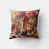 口紅と花の印象派絵画の クッション (裏面)